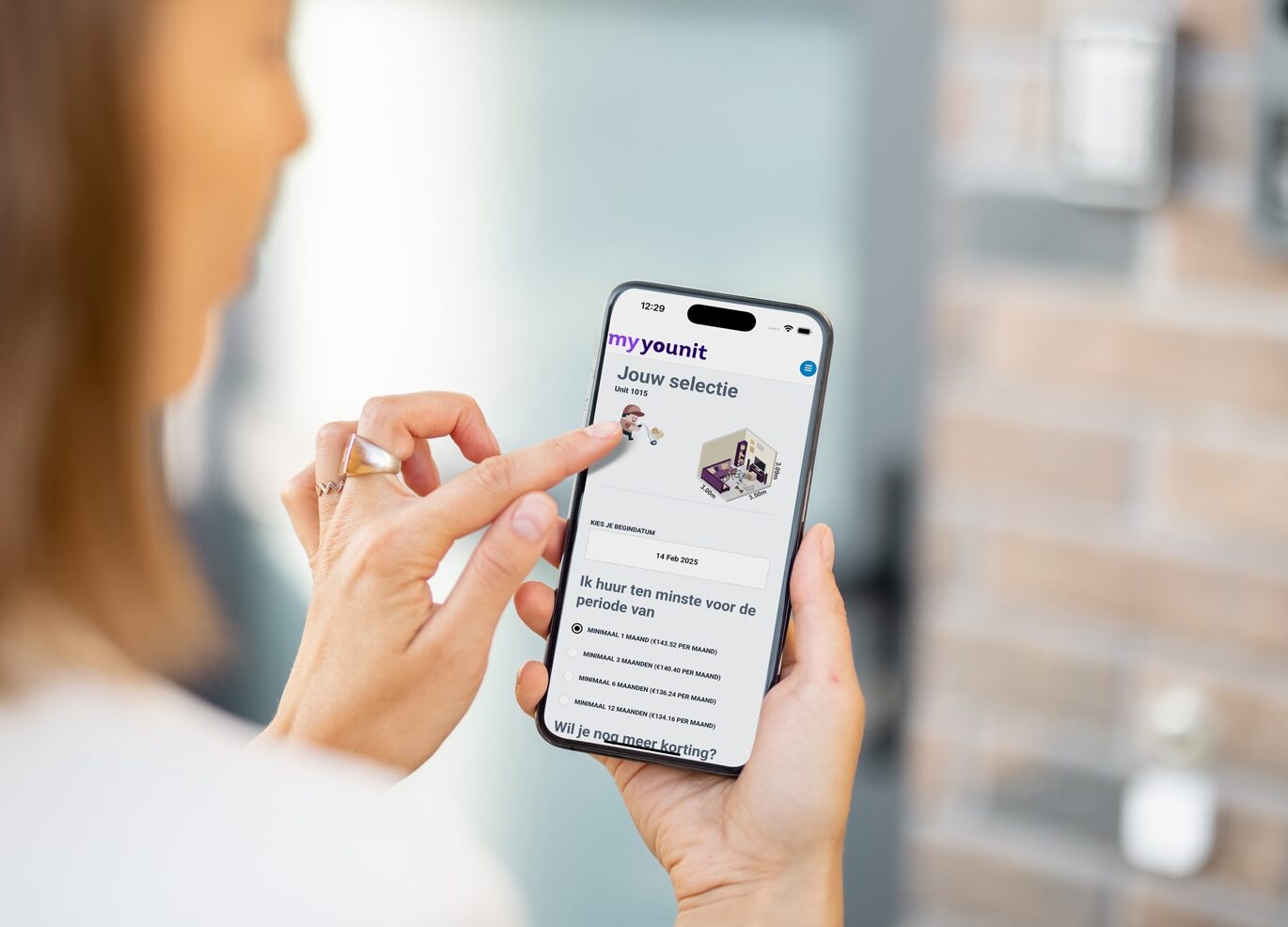 The tenant books a unit